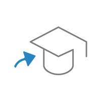 graduate hat and arrow icon