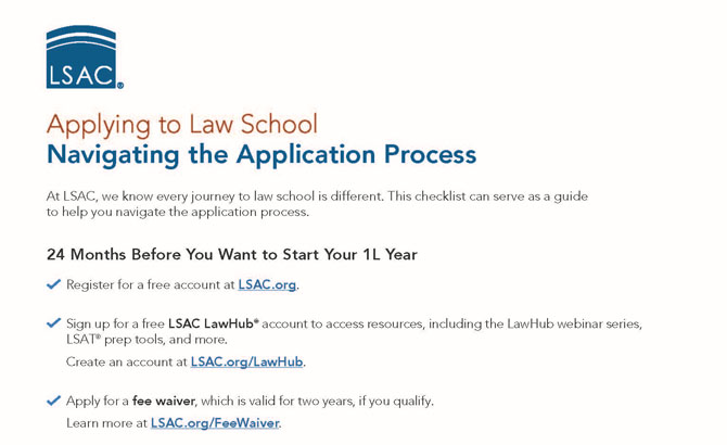 Checklist for Applying to Law School