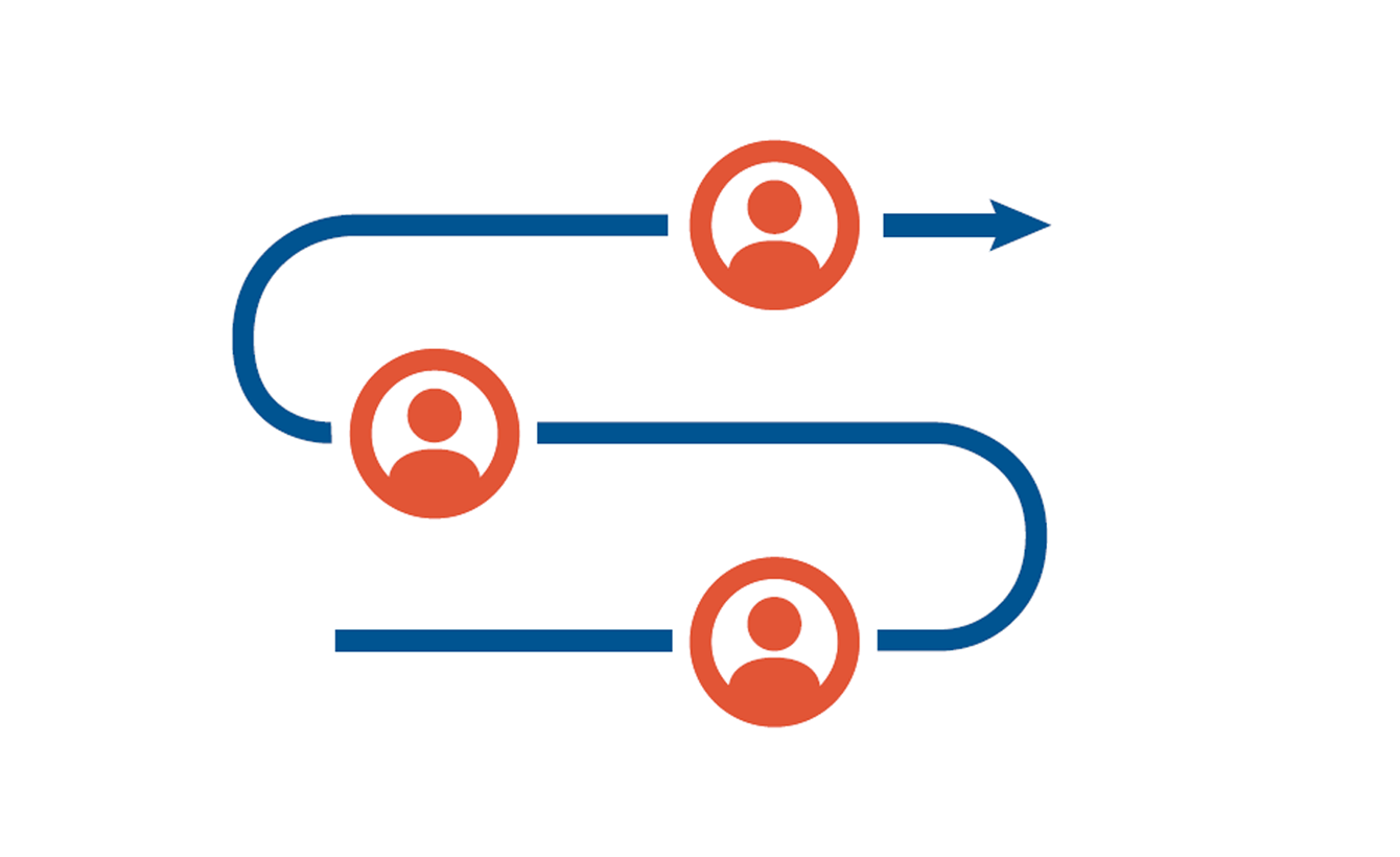 icon illustrating people on path