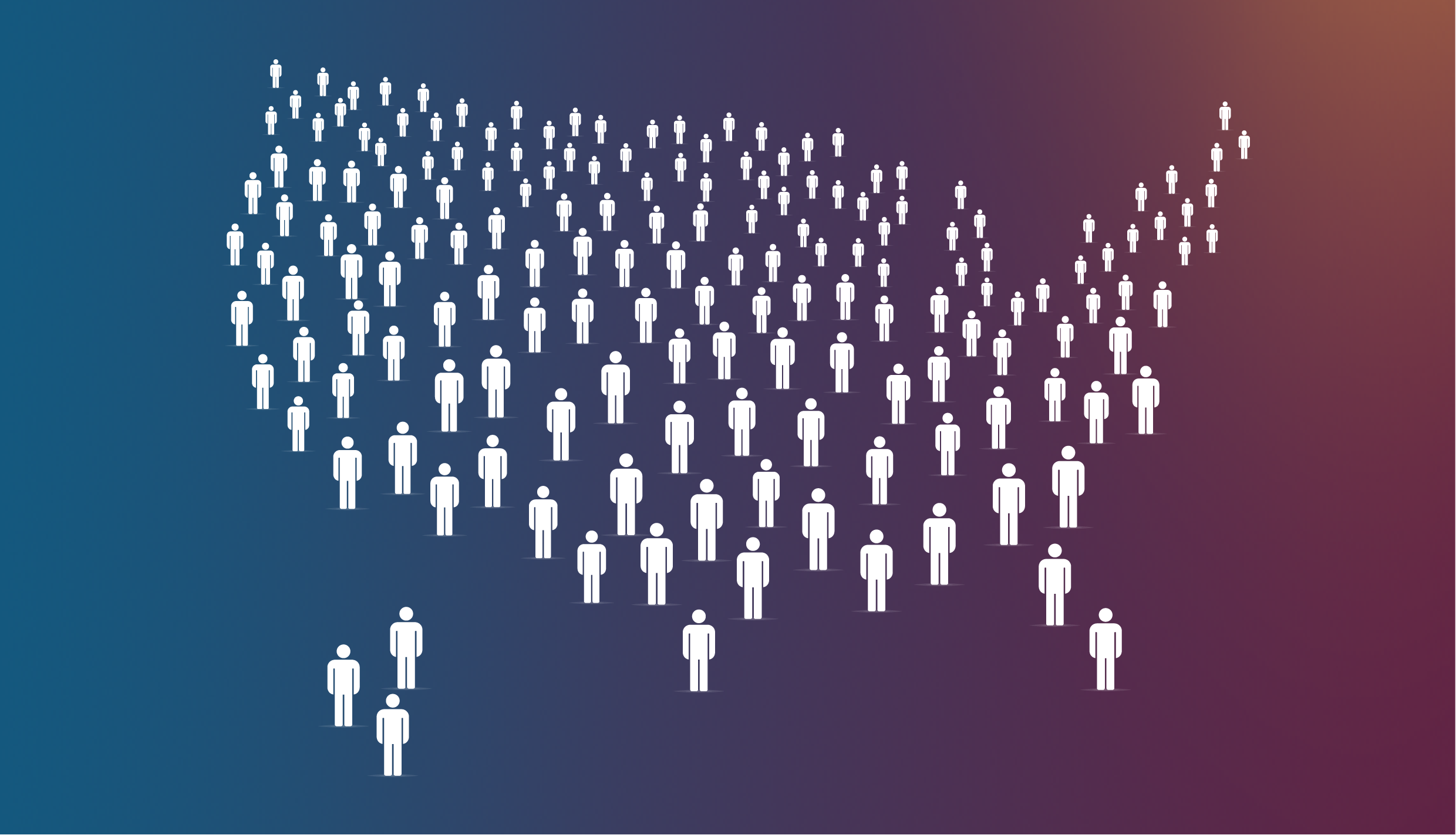 Icons of people forming a U.S. map