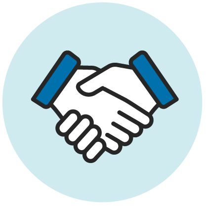 Icon illustrating a handshake