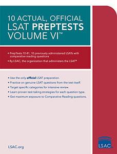 10 Actual, Official LSAT PrepTests Volume VI book cover