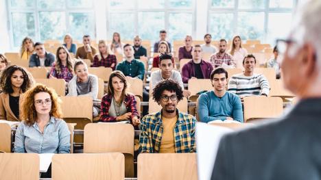 Lecture hall full of law students