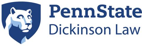 Penn State Dickinson Law wordmark with image of the Nittany Lion in a shield next to the words Penn State Dickinson Law