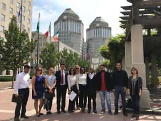 Law students on campus at the summer orientation program