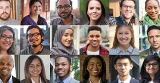 collage of diverse law school aspirants