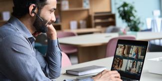 Law student at laptop