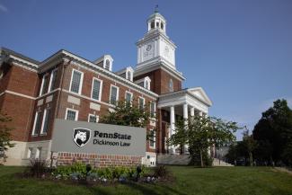 Penn State Dickinson main building with new sign