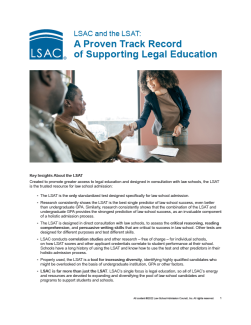 Thumbnail of LSAC and the LSAT: A Proven Track Record of Supporting Legal Education handout