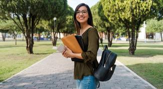 undergraduate student on campus