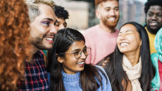 Diverse law students smiling