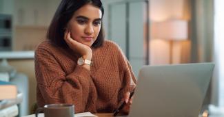 Law student at laptop