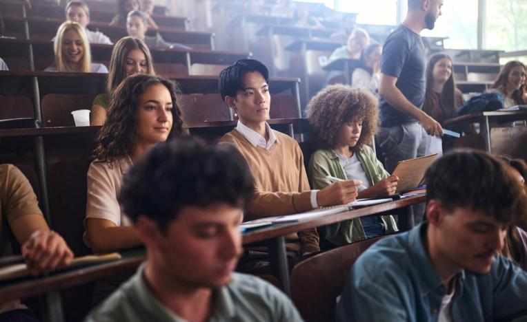 A group of students in a classroom