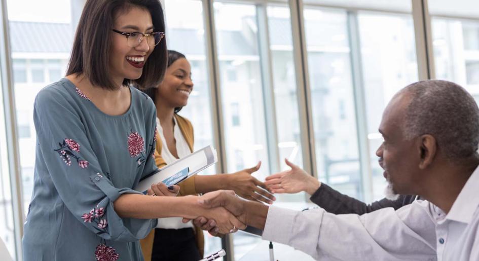 People greeting each other