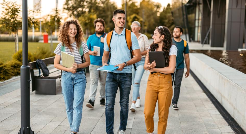 Group of law students walking