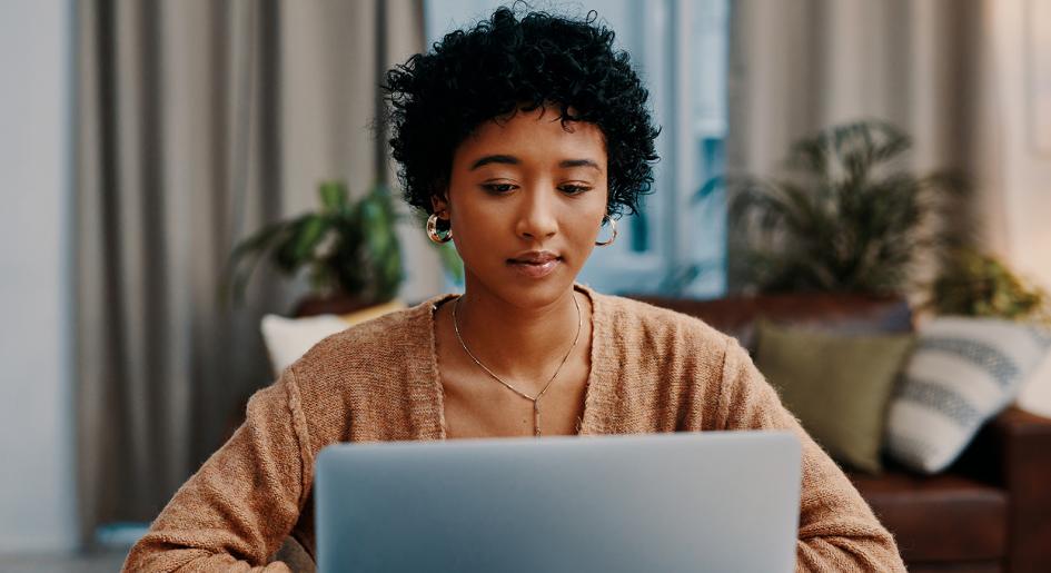 student at laptop