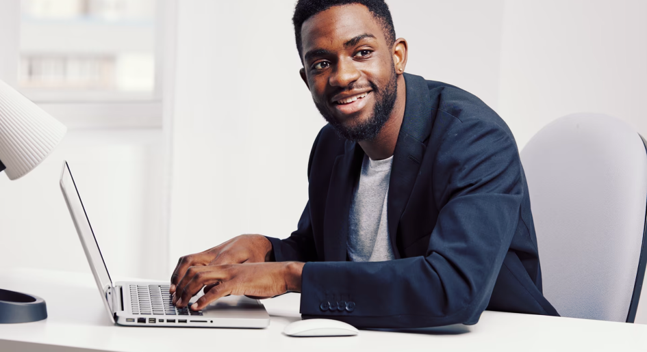 student at laptop