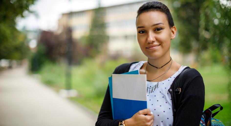 first-year law student on campus