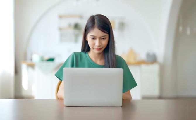 Student at laptop