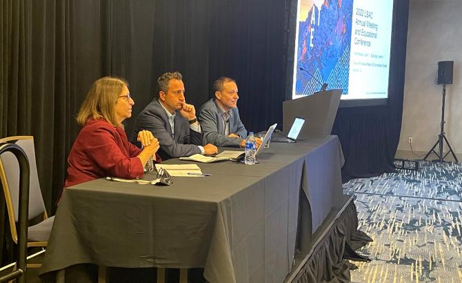 LSAC Executive Vice President and Chief of Staff Susan Krinsky, along with LSAC's Vice President for Candidate Services Anthony Ricciardi and Director of Assessment Development James Lorié, led the session “What’s in the Future for the LSAT?” during the final day of the 2022 LSAC Annual Meeting and Educational Conference.