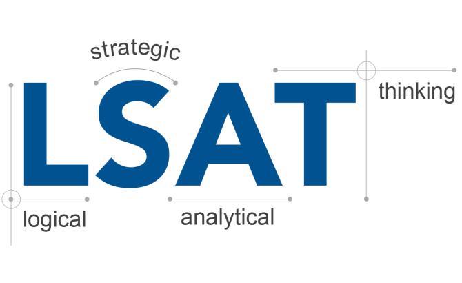 LSAT letters with the words "strategic", "logical", "analytical", and "thinking"