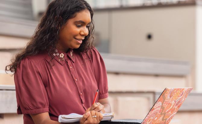 Student at laptop